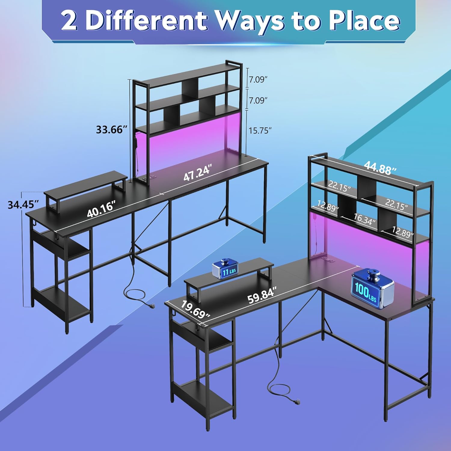 مكتب ألعاب على شكل حرف L مع قف - مراجعة Pc Zotac Gaming وسعره
