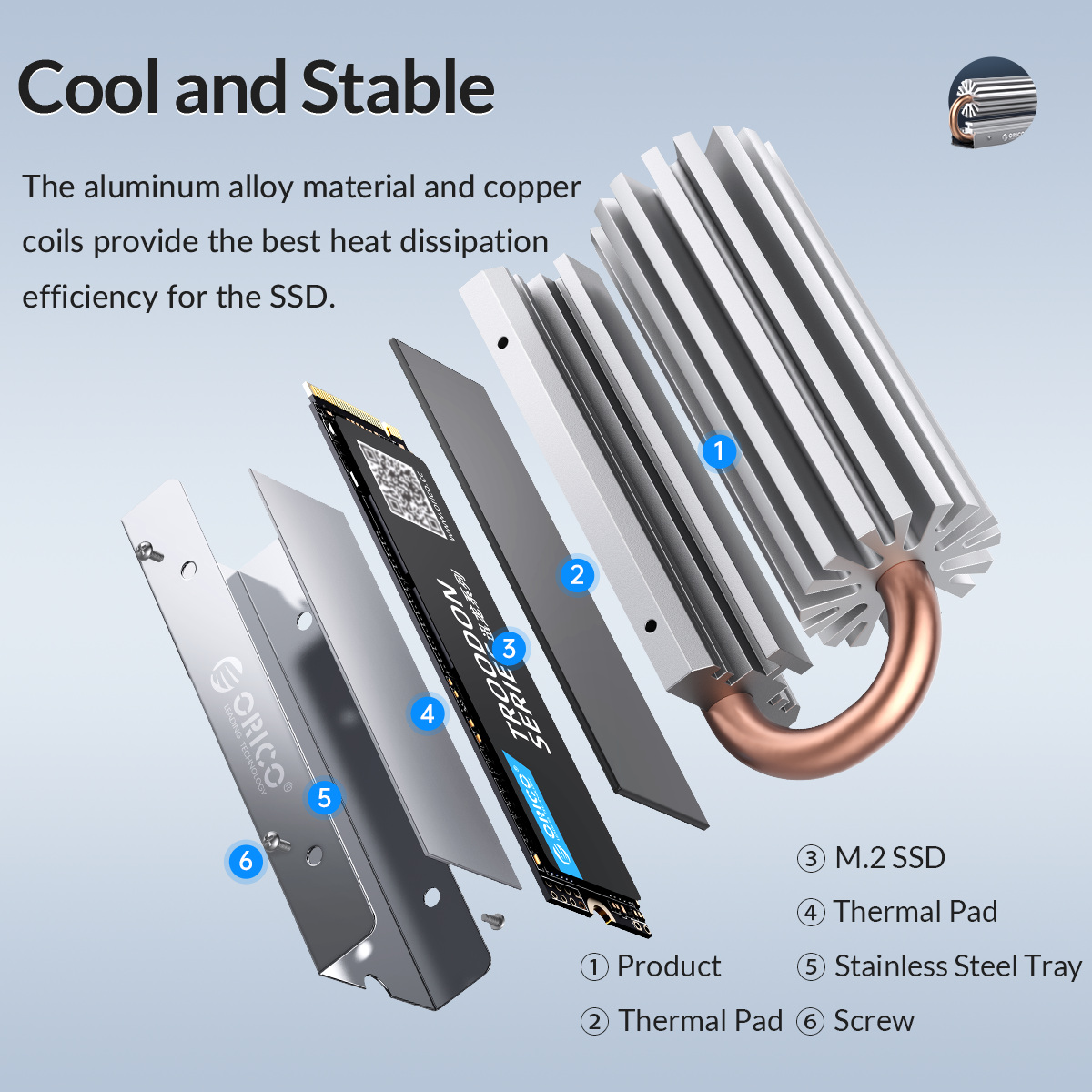 مبرد ألومنيوم من ORICO لـ M.2  - مراجعة M.2 Ssd Heatsink وسعره