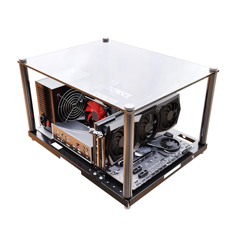 هيكل كمبيوتر مفتوح للألعاب DIY - مراجعة Pc Gaming Test وسعره
