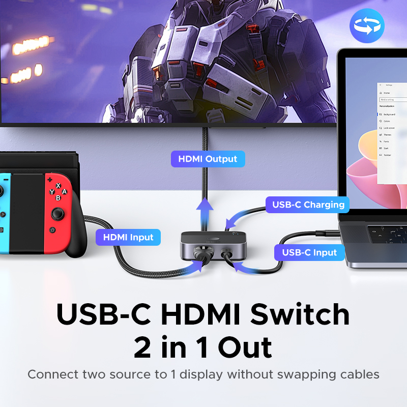 UGREEN HDMI USB C Switch 2 in  - مراجعة Pc Zotac Gaming وسعره