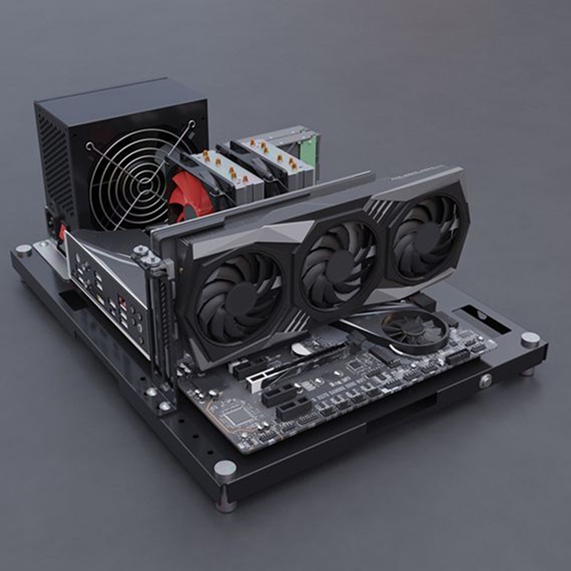 هيكل كمبيوتر مفتوح للألعاب DIY - مراجعة Pc Gaming Test وسعره