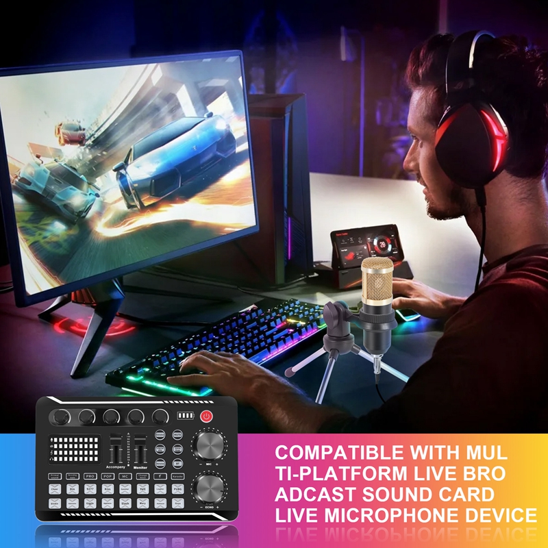طقم بطاقة صوت F998، طقم ميكروف - مراجعة Pc Gaming Kit وسعره